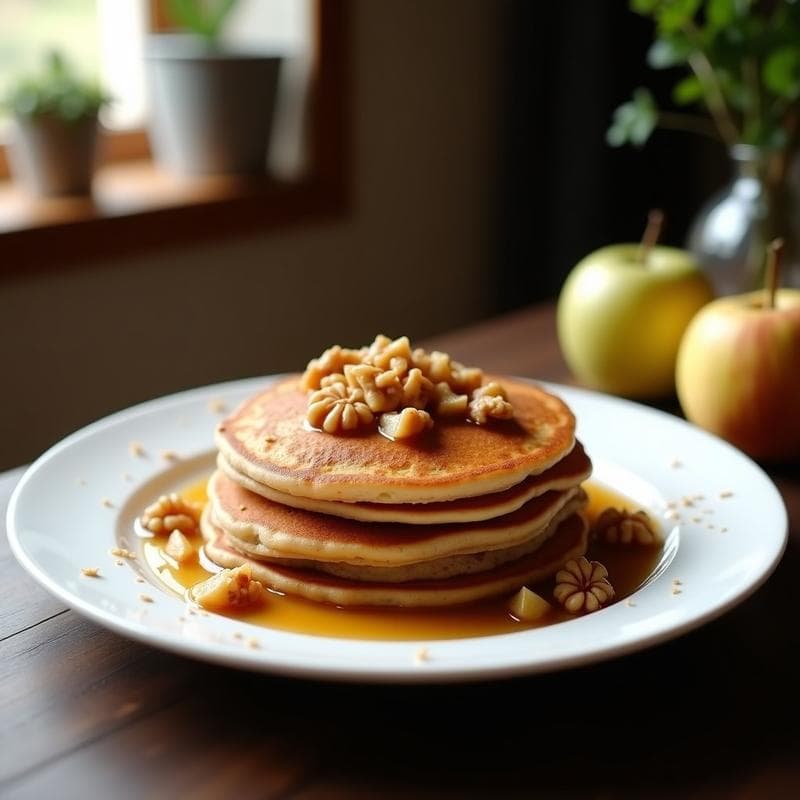 Pancakes de Harina de Trigo Sarraceno con Compota de Manzana: Desayuno Sin Gluten