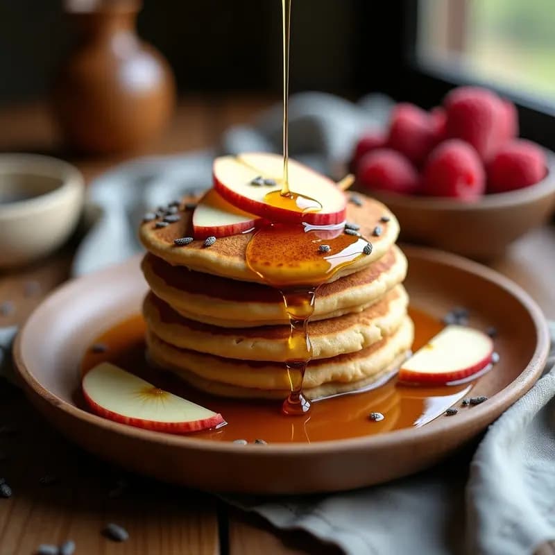 Pancakes de Trigo Sarraceno con Sirope de Arce: Desayuno Ruso Sin Gluten y Alto en Fibra