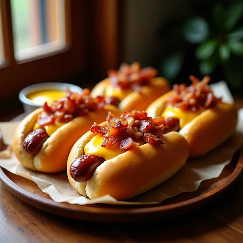 Panchos con Queso Fundido y Toppings de Bacon y Cebolla Caramelizada: Receta Argentina Indulgente