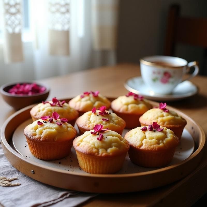Panecillos de Harina de Castaña y Rosas: Desayuno Francés Sin Gluten con Toque Floral