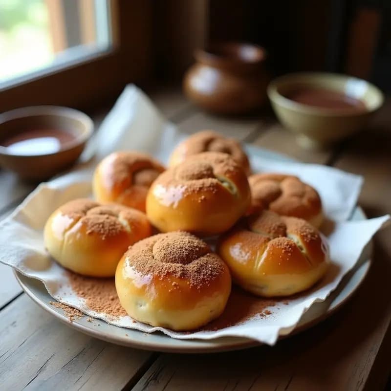 Panecillos de Nata y Azúcar: Desayuno de Chocolaterías Español