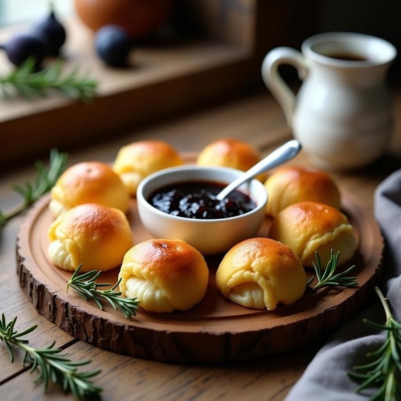 Panecillos de Yuca y Queso de Cabra con Mermelada de Higo Negro: Desayuno Sin Gluten y Gourmet