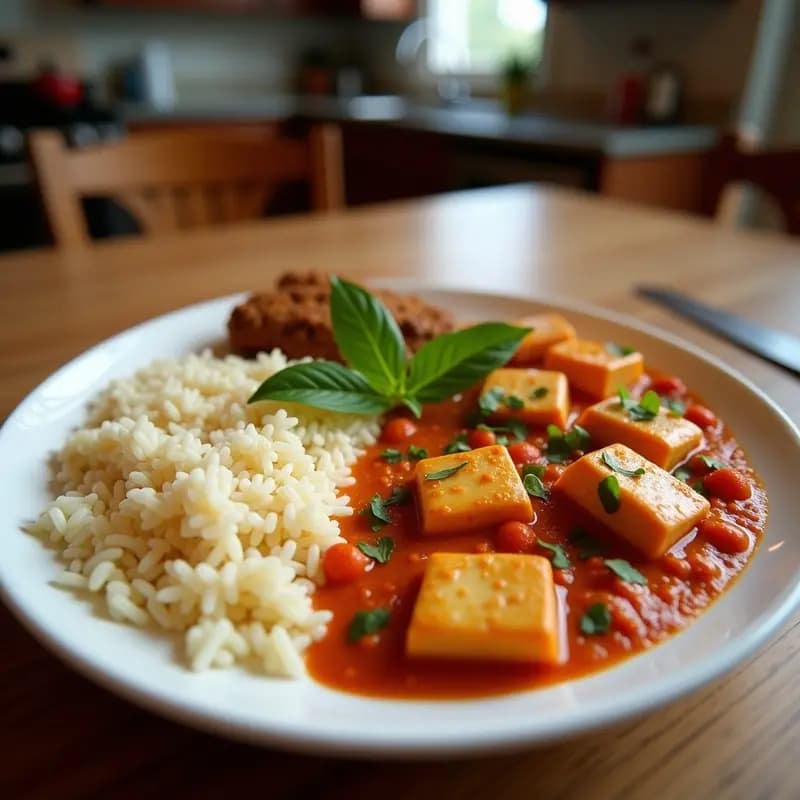 Paneer Tikka Masala con Arroz Basmati: Receta India Vegetariana y Cremosa