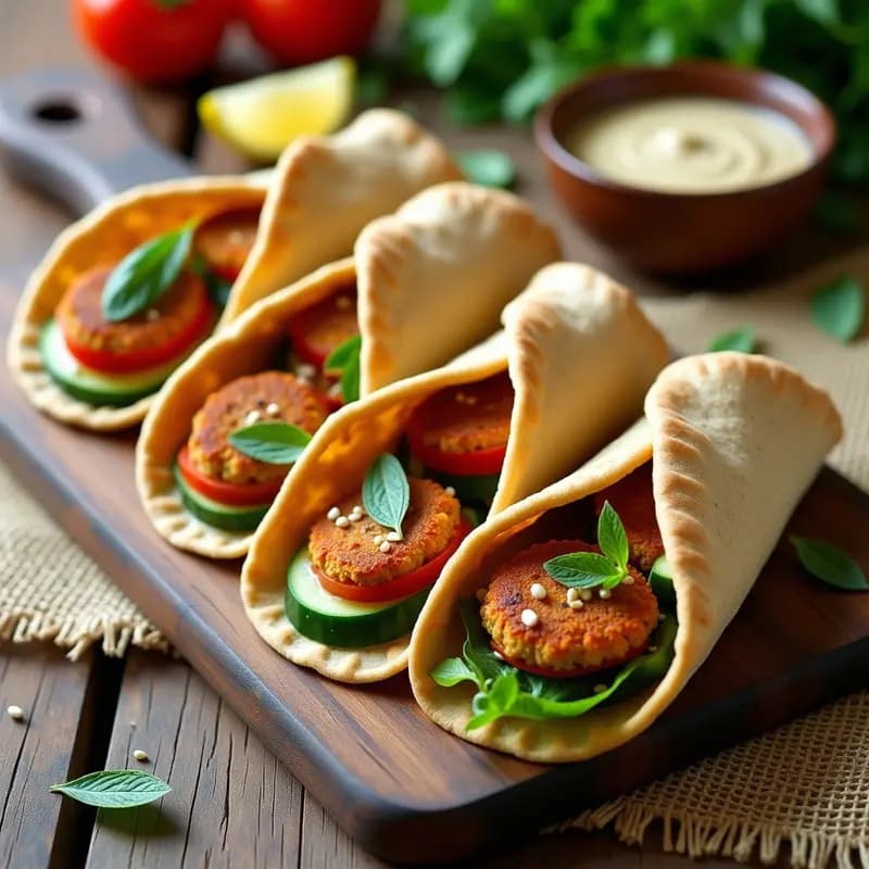Panes de Pita Rellenos de Falafel y Tahini: Receta de Oriente Medio para Tupper