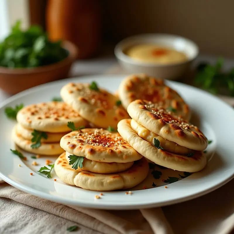 Panes de Pita de Harina de Garbanzo: Receta Arabe Sin Gluten en 15 Minutos con Relleno de Hummus