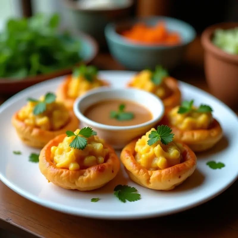 Pani Puri con Agua de Tamarindo y Patata: Aperitivo Indio Crujiente y Picante en 20 Minutos
