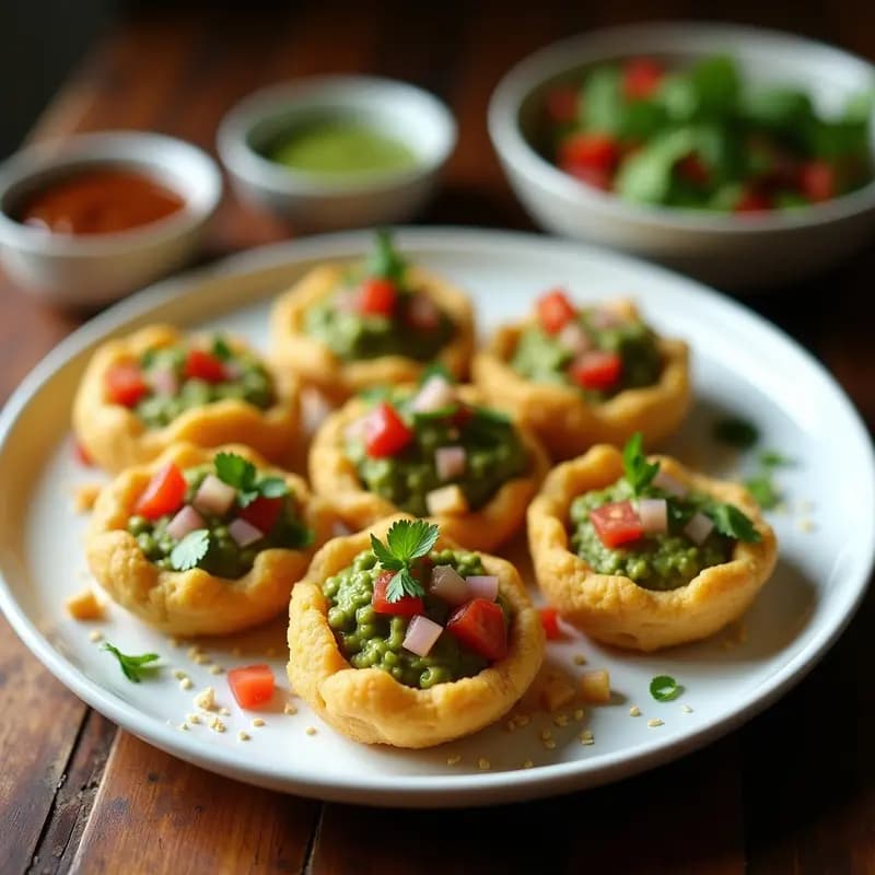 Pani Puri de Aguacate y Garbanzos: Entrante Indio Crujiente y Vegano
