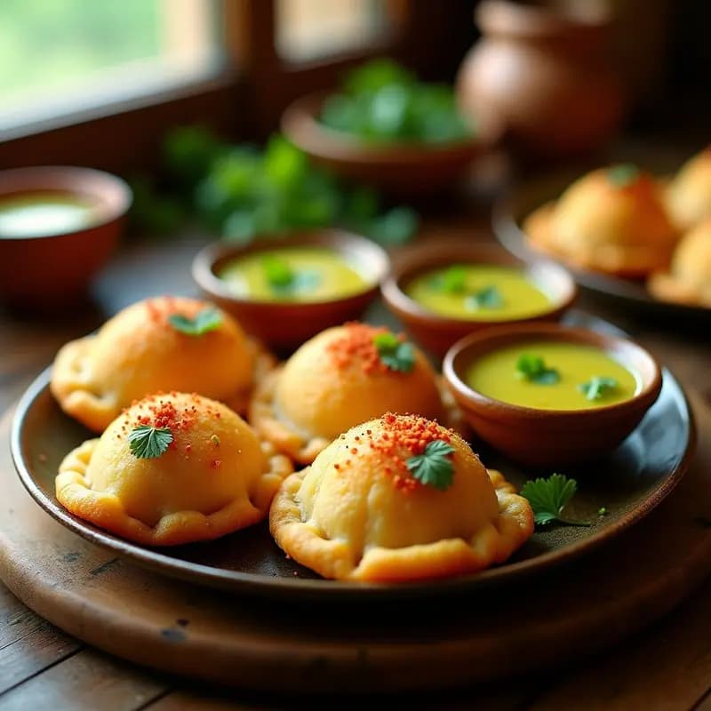 Pani Puri de Lentejas y Patata: Receta India Crujiente con Aguas de Mango y Mentas