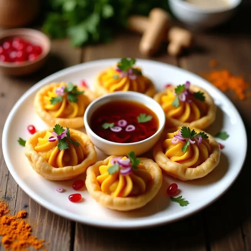 Panipuri con Agua de Tamarindo y Jengibre: Aperitivo Indio Crujiente y Vegano en 10 Minutos