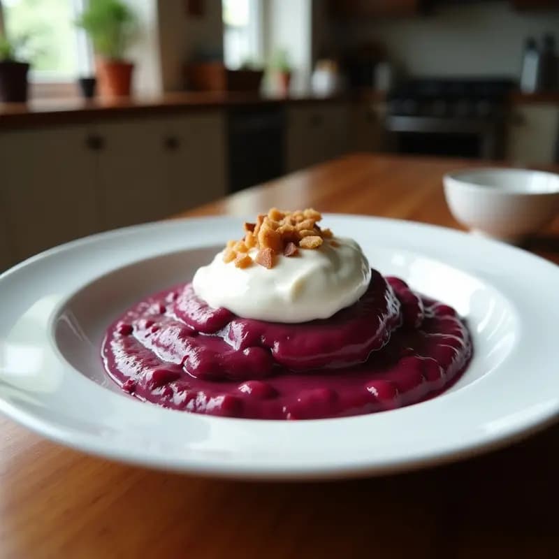 Panna Cotta de Açaí con Coulis de Maracuyá: Postre Brasilero Sin Gelatina y Sin Lácteos