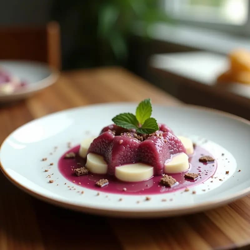 Panna Cotta de Açaí y Granada: Postre Italiano-Brasileño Sin Lactosa y Sin Azúcar