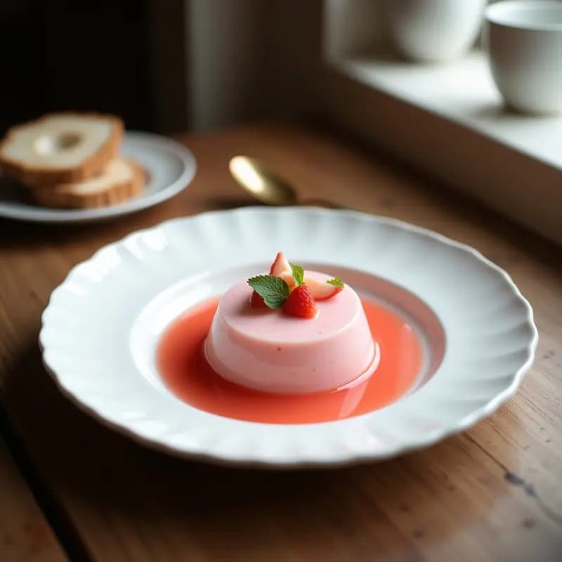 Panna Cotta de Agua de Rosas y Frambuesas: Receta Italiana Vegana Sin Lácteos