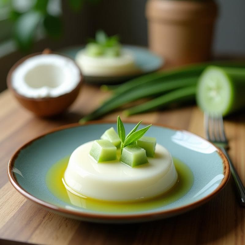 Panna Cotta de Aloe Vera y Lichi: Postre Sin Lácteos y Refrescante en 4 Ingredientes