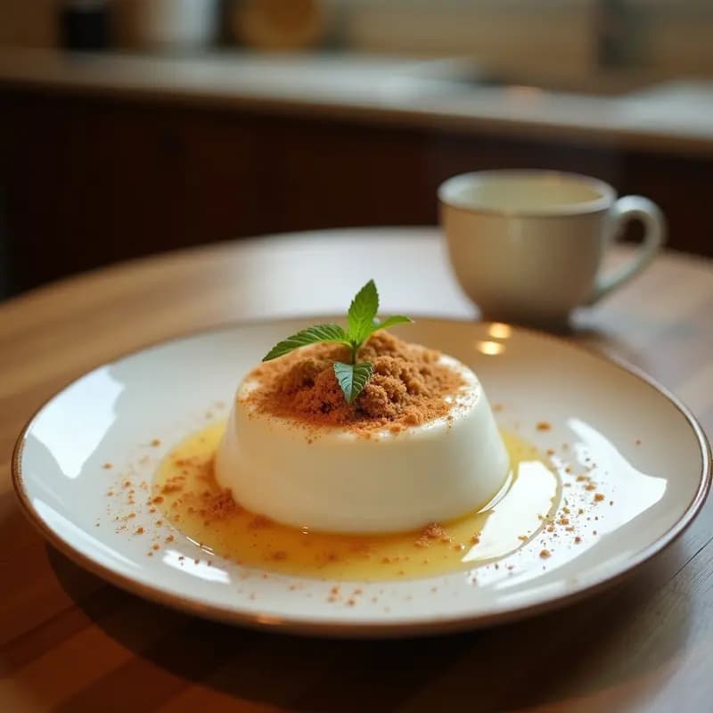 Panna Cotta de Azafrán y Cardamomo con Compota de Higos: Postre Persa-Italiano