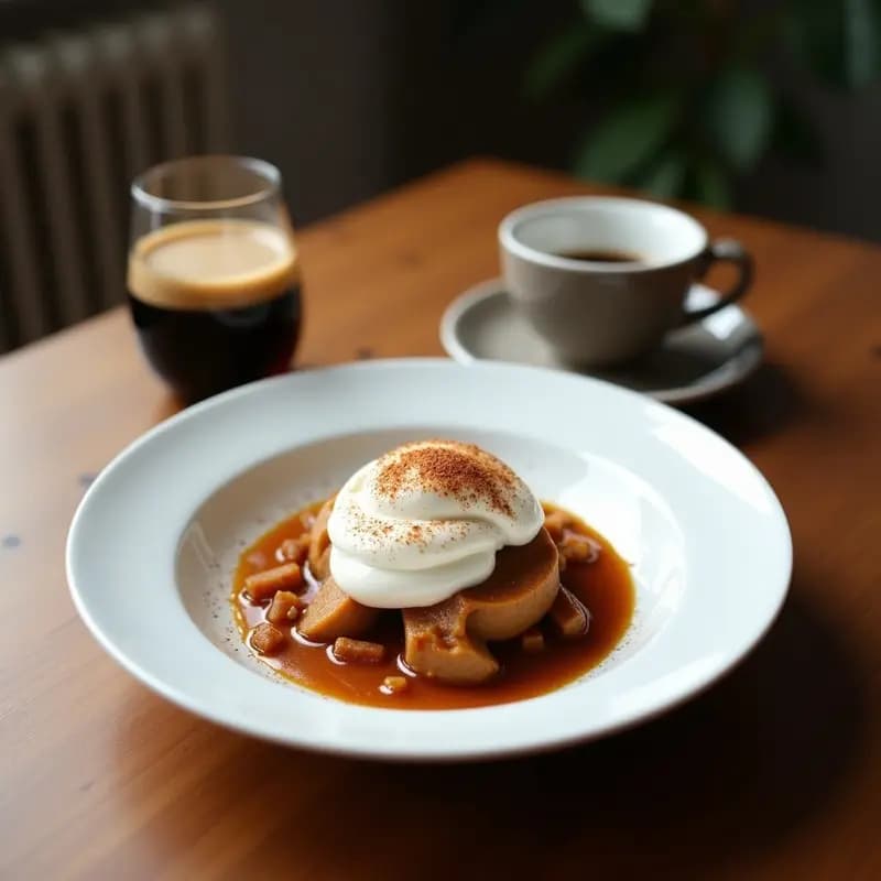 Panna Cotta de Café con Salsa de Chocolate Amargo: Postre Italiano Sin Lácteos