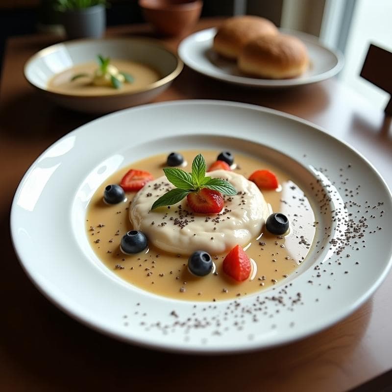 Panna Cotta de Coco y Chía: Postre Sin Lactosa y Sin Azúcar con Textura Cremosa