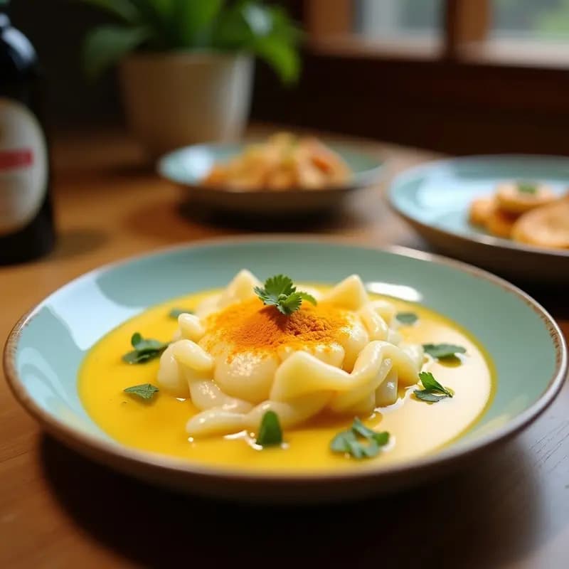 Panna Cotta de Cúrcuma y Leche de Coco con Sirope de Arce: Postre Italiano Sin Lácteos