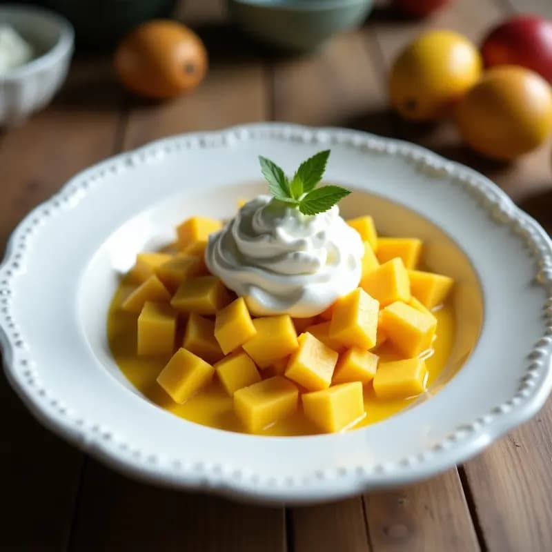 Panna Cotta de Mango y Chile: Postre Mexicano-Italiano con Toque Picante