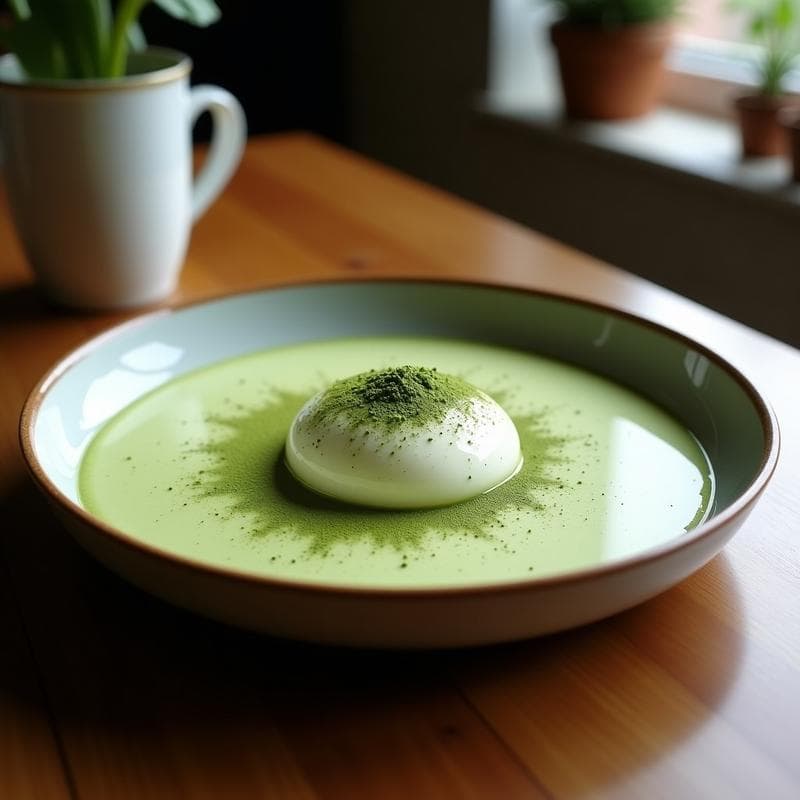 Panna Cotta de Matcha y Leche de Almendras: Postre Italiano Vegano Sin Azúcar
