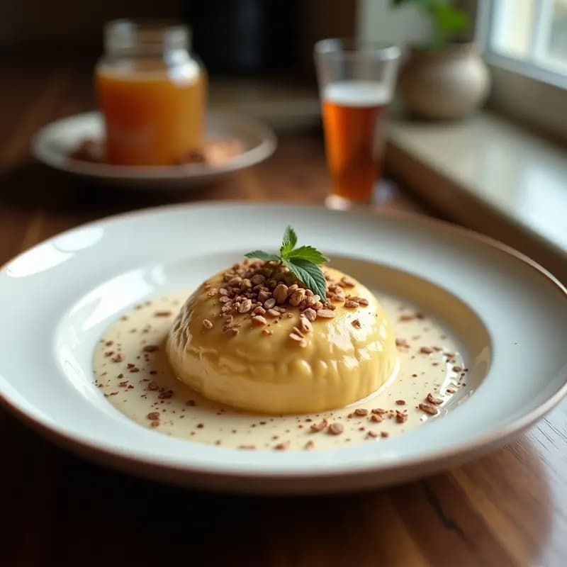 Panna Cotta de Té Chai con Compota de Manzana: Postre Indio Vegano Sin Gelatina