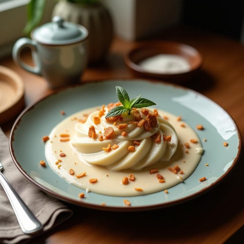 Panna Cotta de Té Chai con Gelée de Tamarindo y Crujiente de Cardamomo: Postre Indú Sin Lactosa