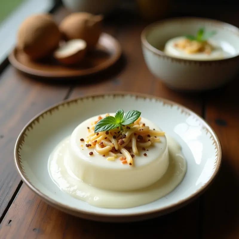 Panna Cotta de Té Chai con Coulias de Mango y Cardamomo: Postre Indio Elegante
