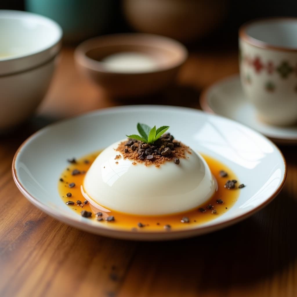 Panna Cotta de Té Chai con Sirope de Dátiles y Pistachos: Postre Vegano y Sin Horno