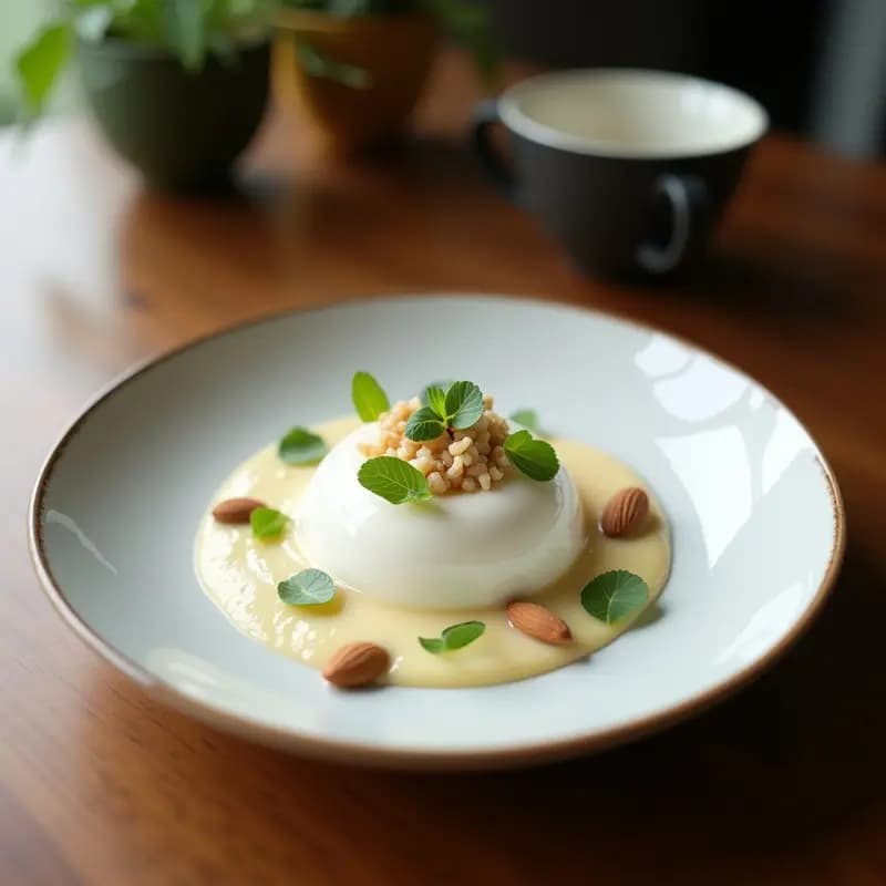 Panna Cotta de Vanilla y Aguar de Rosas: Postre Italiano Vegano con Agar-Agar