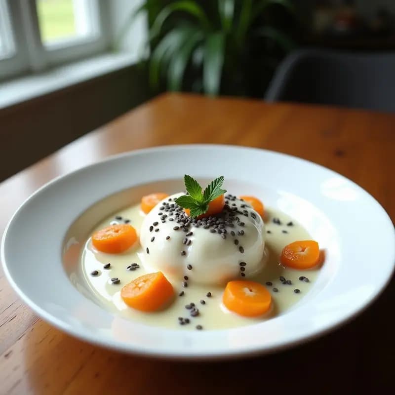Pannacotta de Agua de Coco y Chía: Postre Italiano Vegano y Sin Azúcar