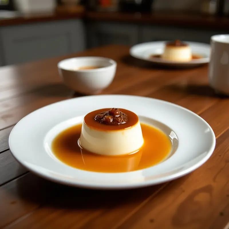 Panacotta de Café y Cardamomo con Salsa de Caramelo Salado: Postre Italiano Elegante y Sin Lactosa