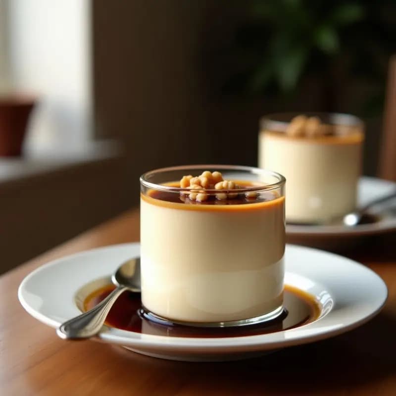 Pannacotta de Café y Vainilla con Salsa de Dátiles: Postre Italiano Sin Azúcar