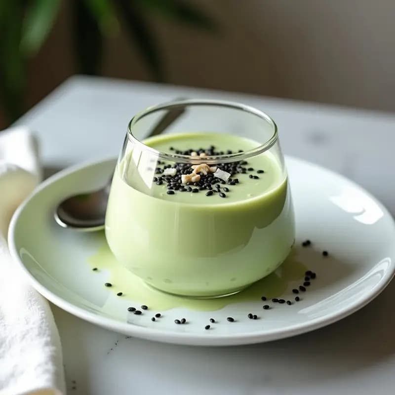 Pannacotta de Matcha y Leche de Almendras: Postre Italiano-Japonés Sin Lactosa y Keto