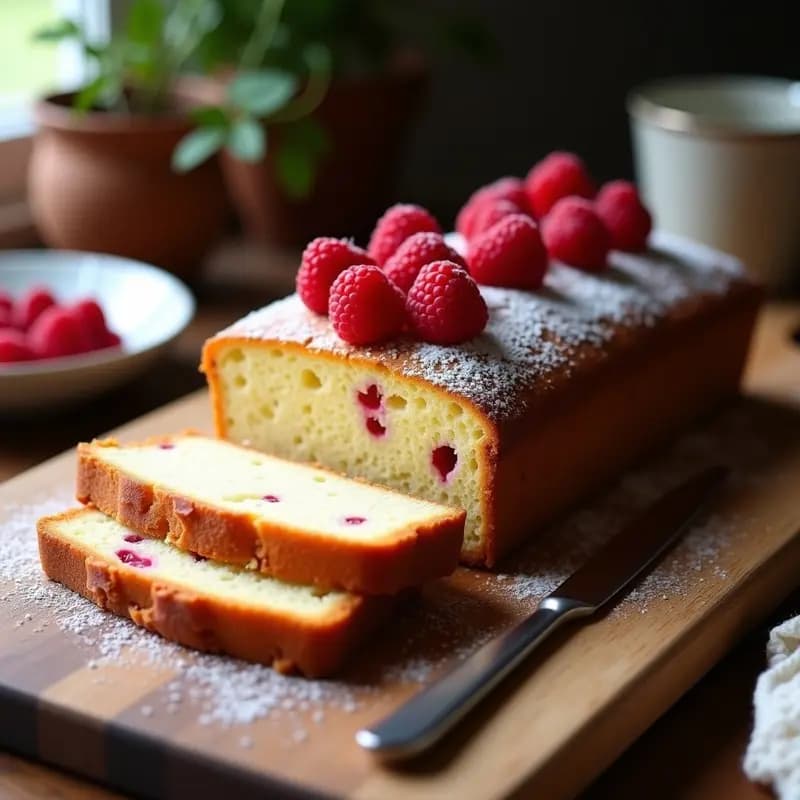 Panqué de Harina de Almendra y Frambuesas: Postre Francés Sin Gluten y Sin Azúcar