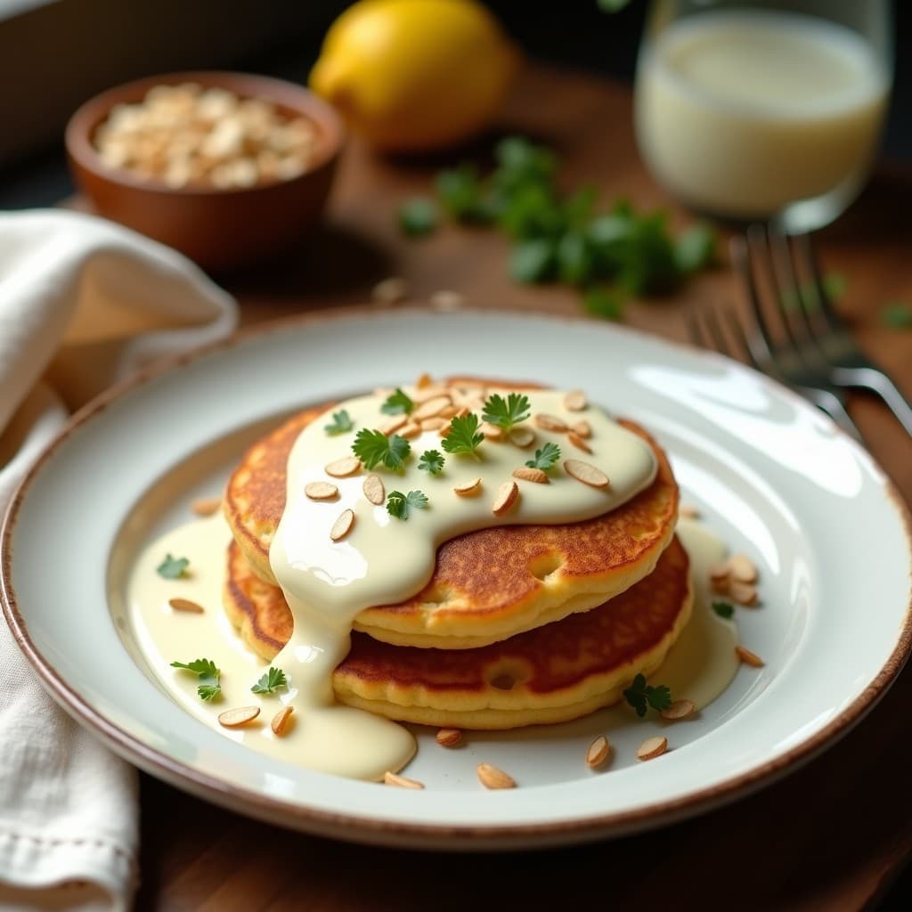 Panquecas de Harina de Garbanzo con Crema de Espárragos: Desayuno Italiano Sin Gluten