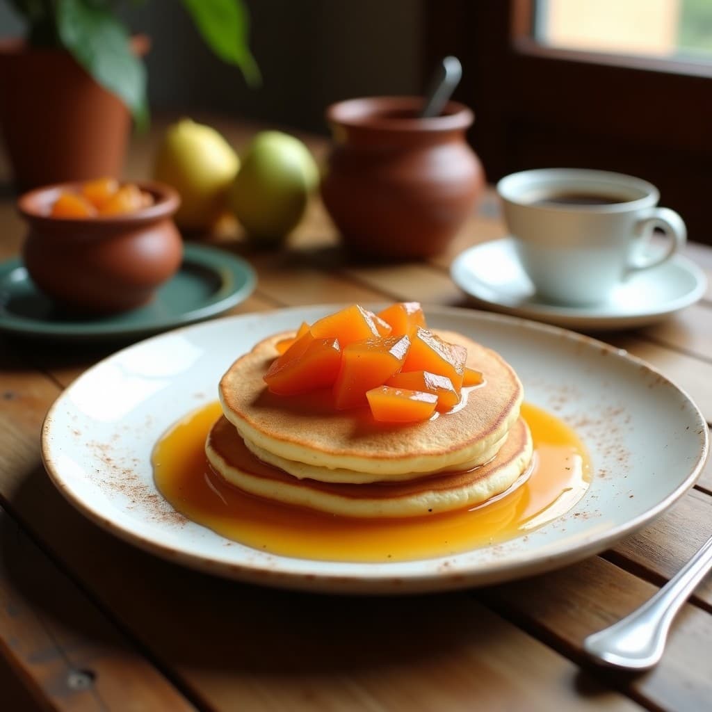 Panqueques de Harina de Almazen con Compota de Guayaba: Desayuno Colombiano Sin Gluten