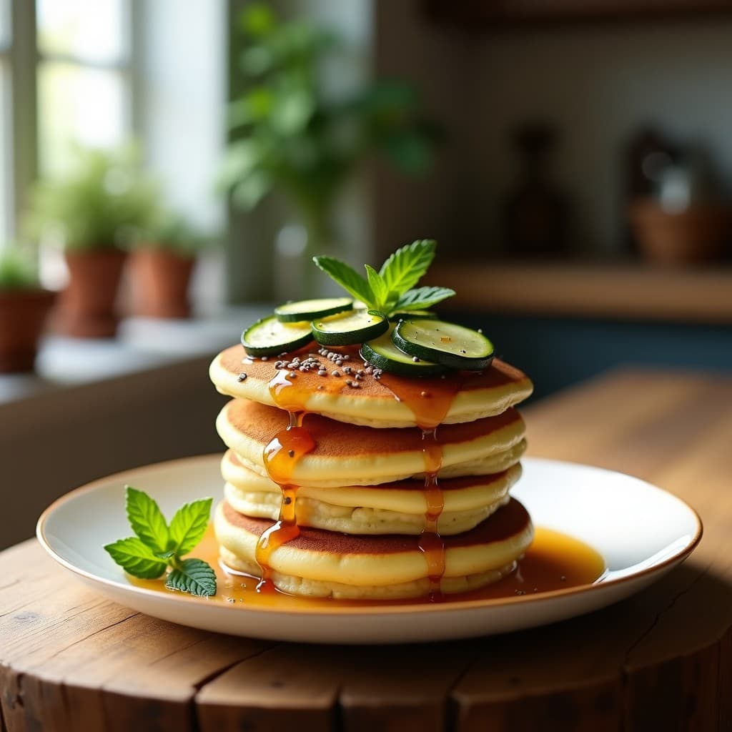 Panqueques de Harina de Almendra y Zucchini con Sirop de Arce: Desayuno Sin Gluten y Sin Lácteos