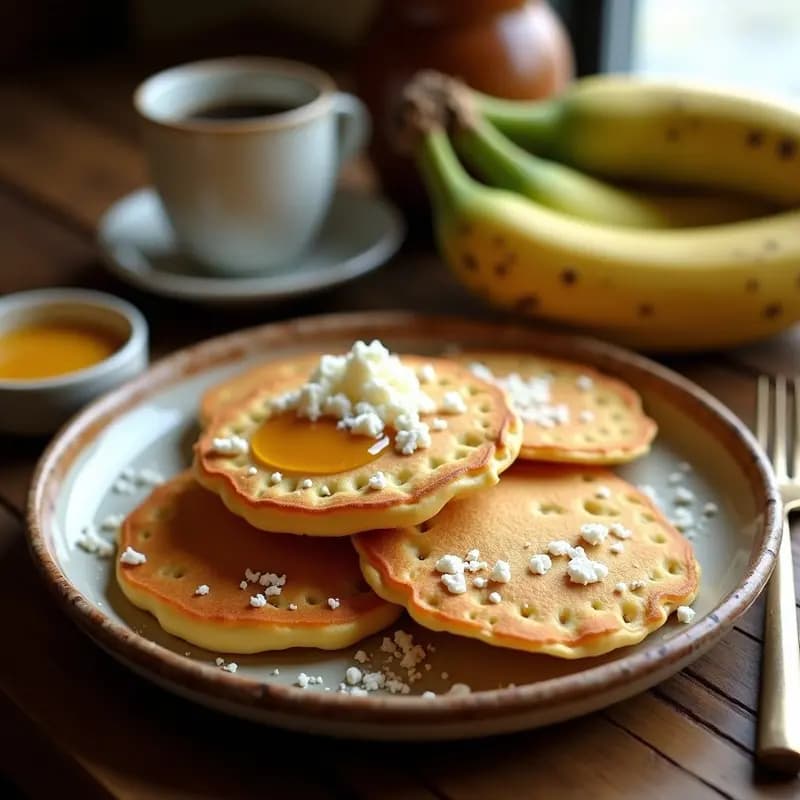 Panqueques Andrade de Harina de Trigo y Queso Fresco: Desayuno Colombiano Tradicional