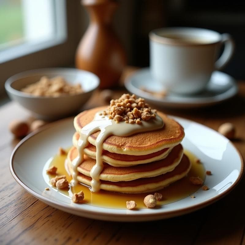 Panqueques de Harina de Castaña con Crema de Avellana: Desayuno Sin Gluten y Sin Lácteos