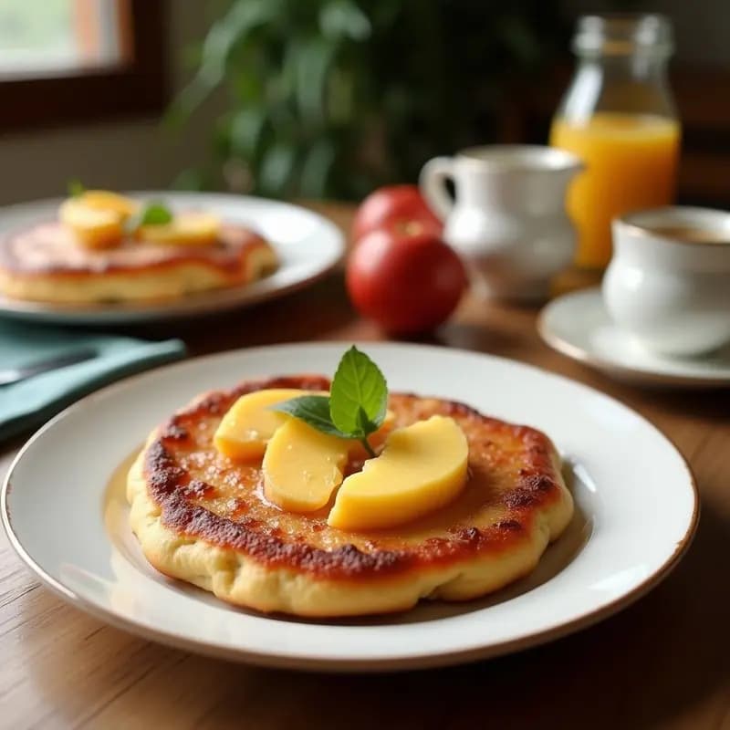 Bunte Pfannkuchen (Panqueques Alemanes) de Espelta y Manzana: Desayuno Sin Gluten