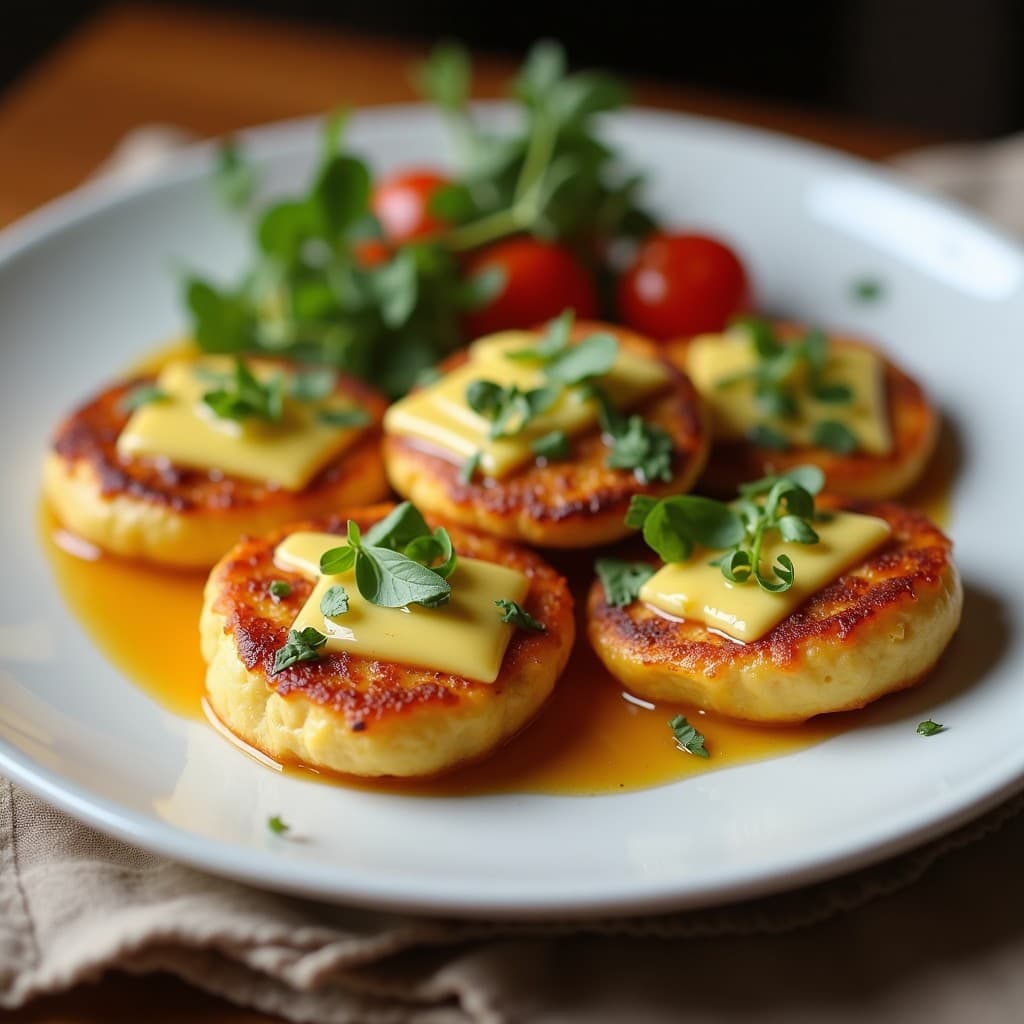 Panqueques de Espinaca y Queso de Cabo con Salsa de Mostaza y Miel: Desayuno Francés en Airfryer