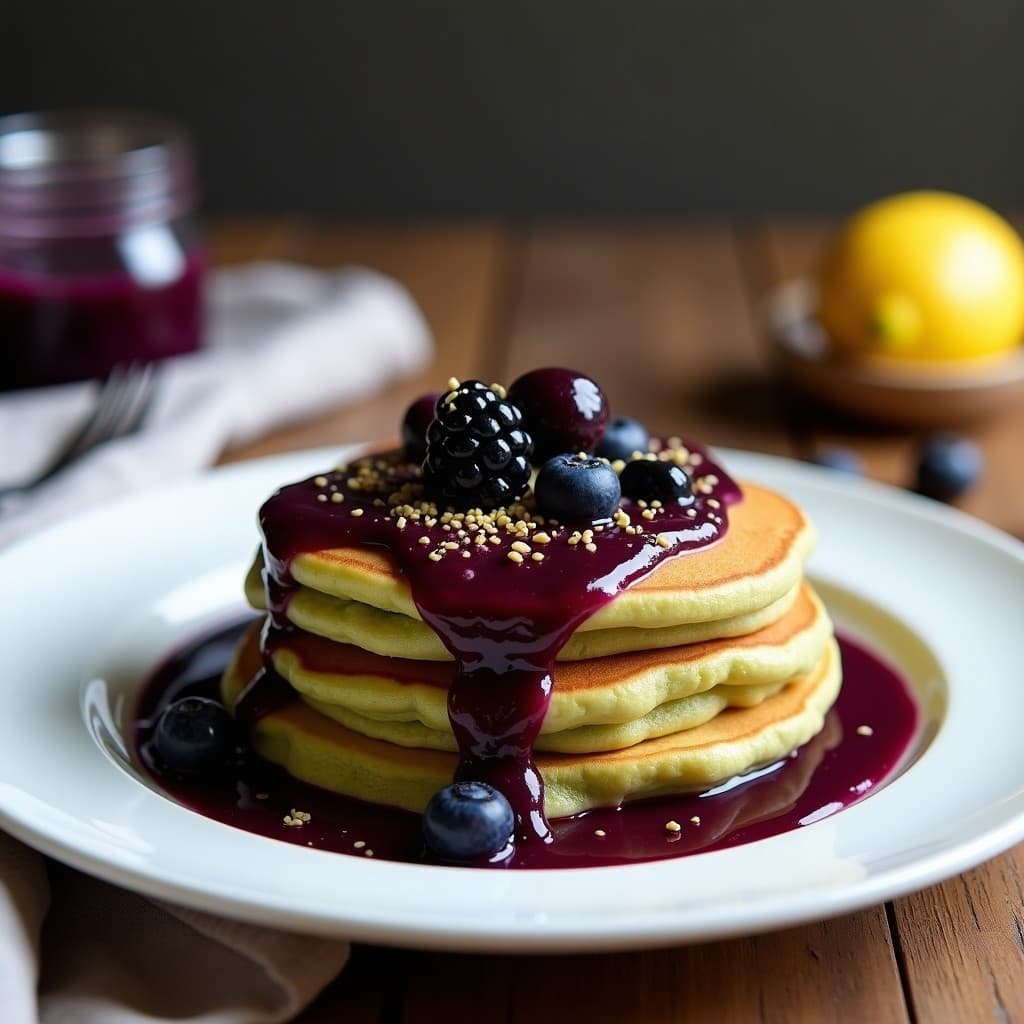 Panqueques de Harina de Banana Verde con Compota de Frutos del Bosque: Desayuno Keto