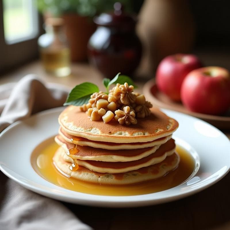Panqueques de Harina de Castaña y Compota de Manzana: Desayuno Sin Gluten y Energético