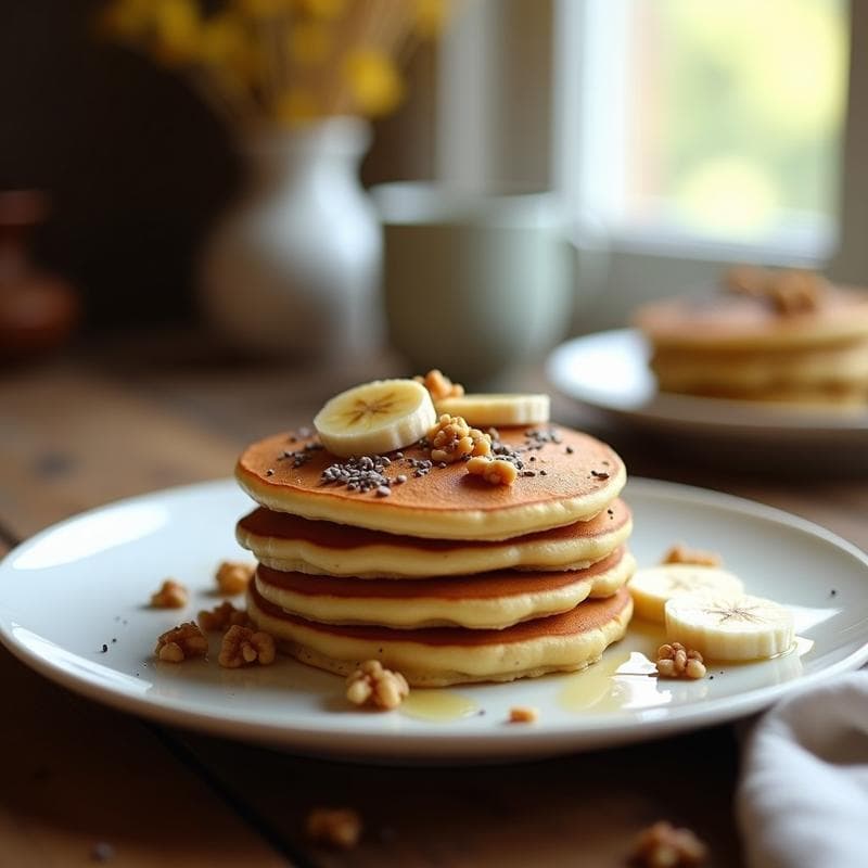Panqueques de Harina de Castaña y Plátano: Desayuno Sin Gluten y Alta en Energía