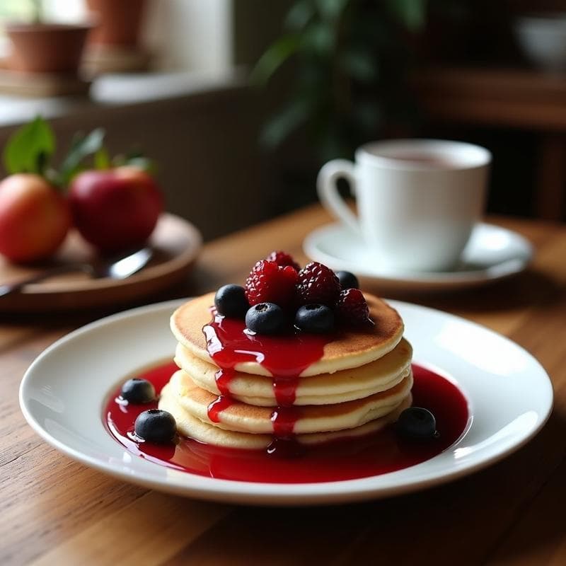 Panqueques de Harina de Coco con Compota de Frutos Rojos: Desayuno Sin Gluten