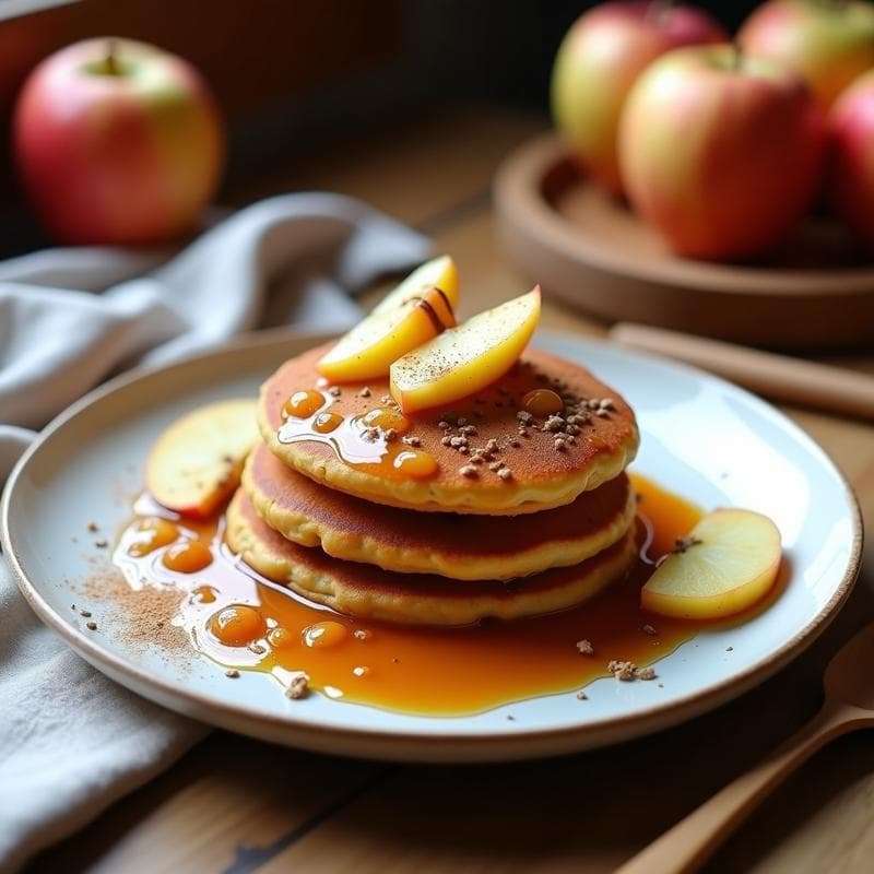 Panqueques de Harina de Garbanzo con Compota de Manzana y Canela: Desayuno Proteico Sin Harina