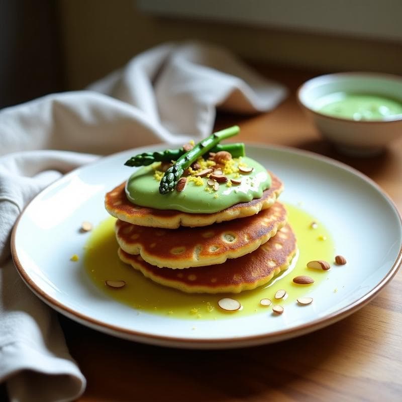 Panqueques de Harina de Garbanzo con Crema de Espárragos: Desayuno Keto y Sin Cereales