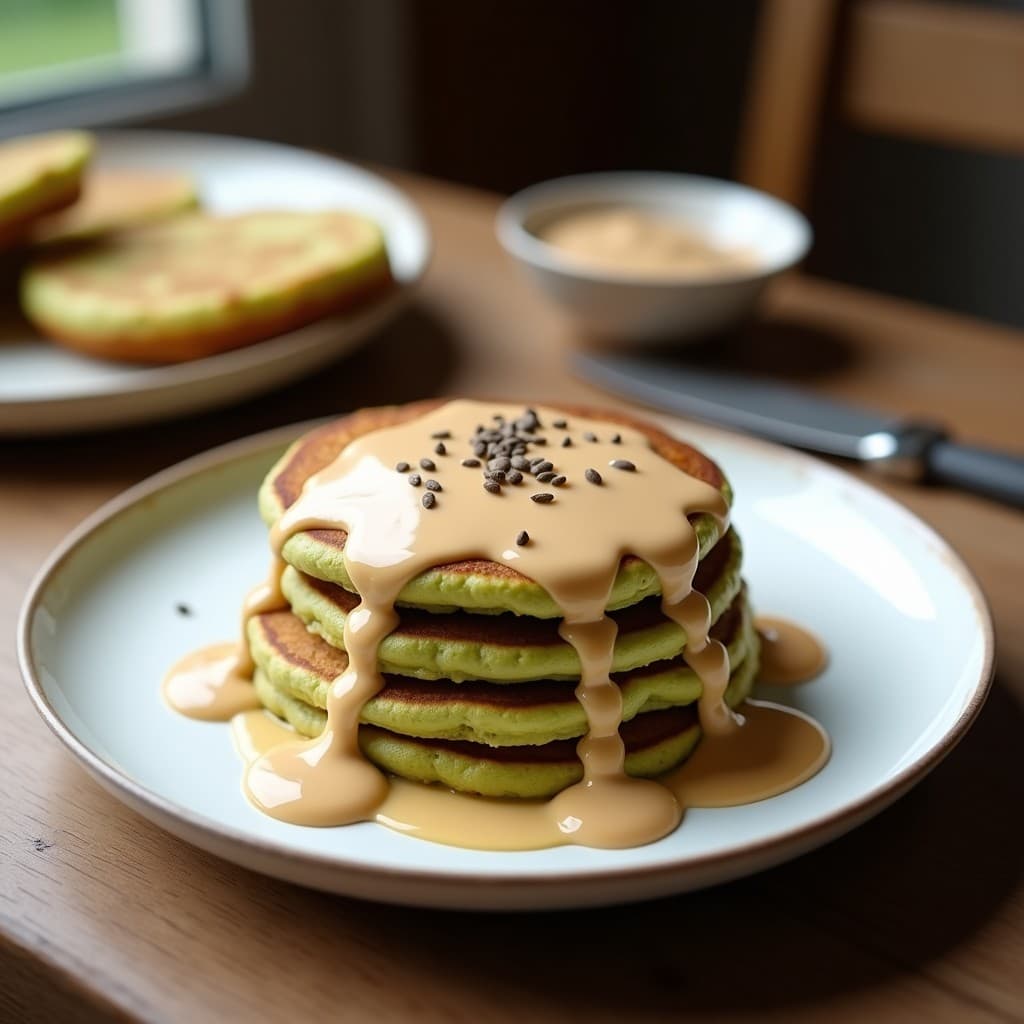 Panqueques de Harina de Guisante con Crema de Almendras: Desayuno Keto Sin Gluten