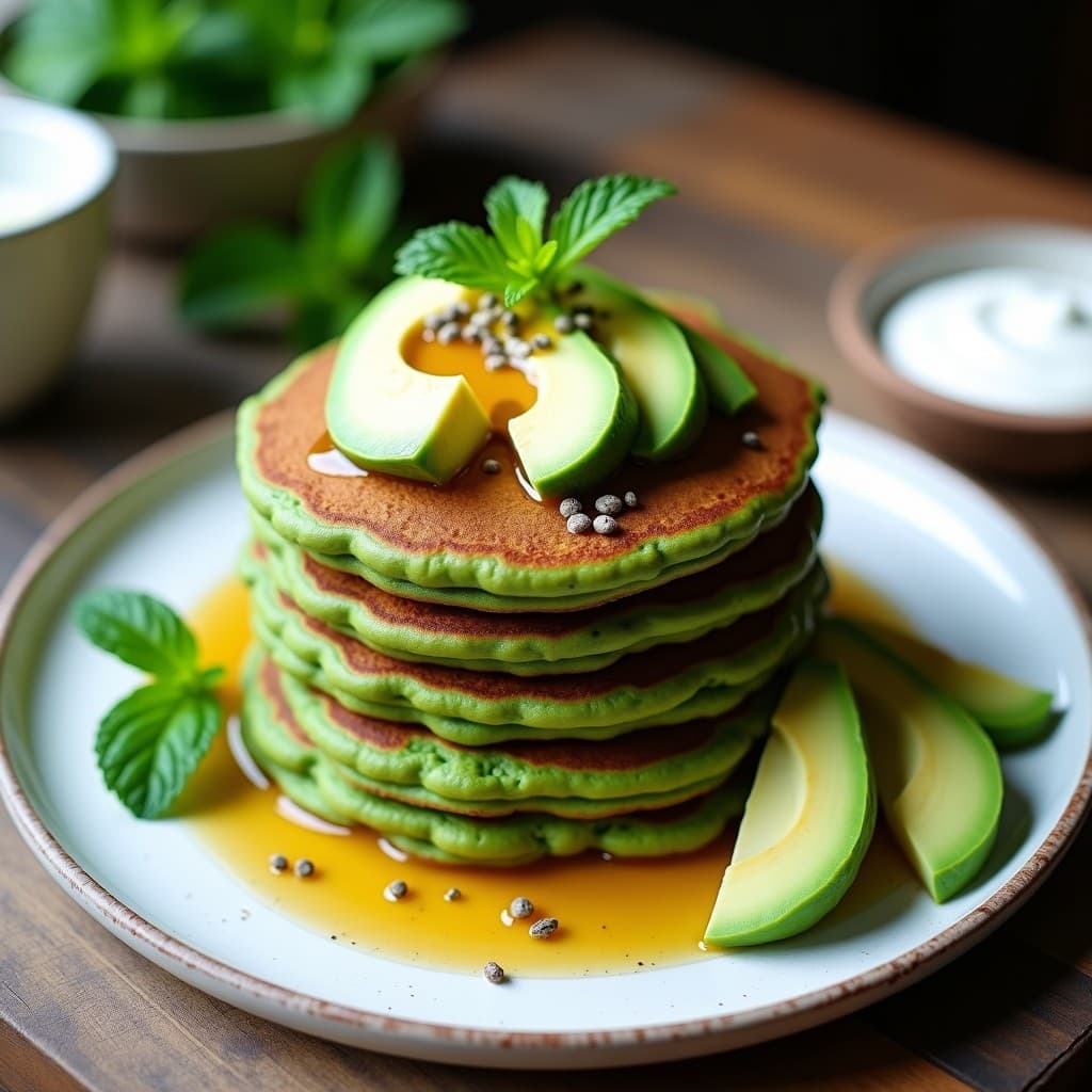 Panqueques de Harina de Guisante y Espirulina: Desayuno Verde Alto en Proteína en Thermomix