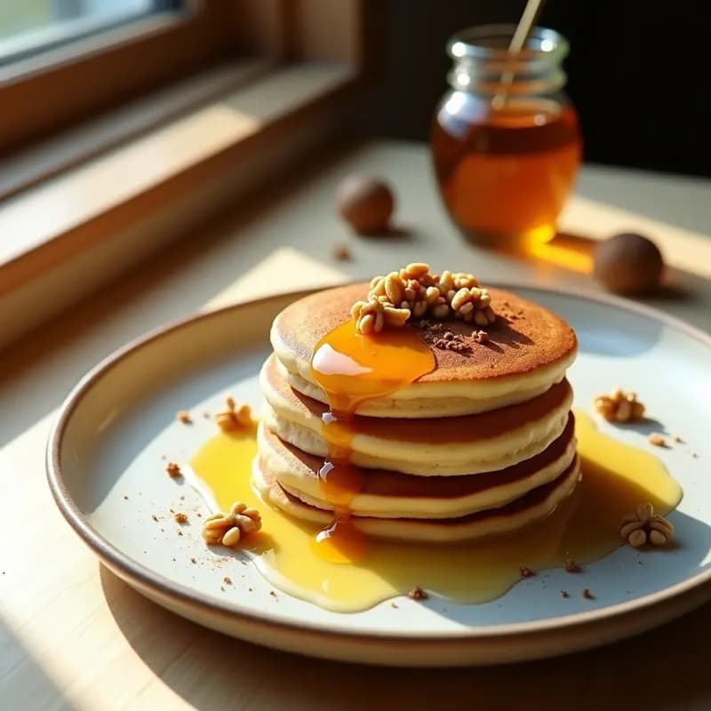 Panqueques Holandeses con Miel y Nueces: Desayuno Dulce en 15 Minutos sin Gluten