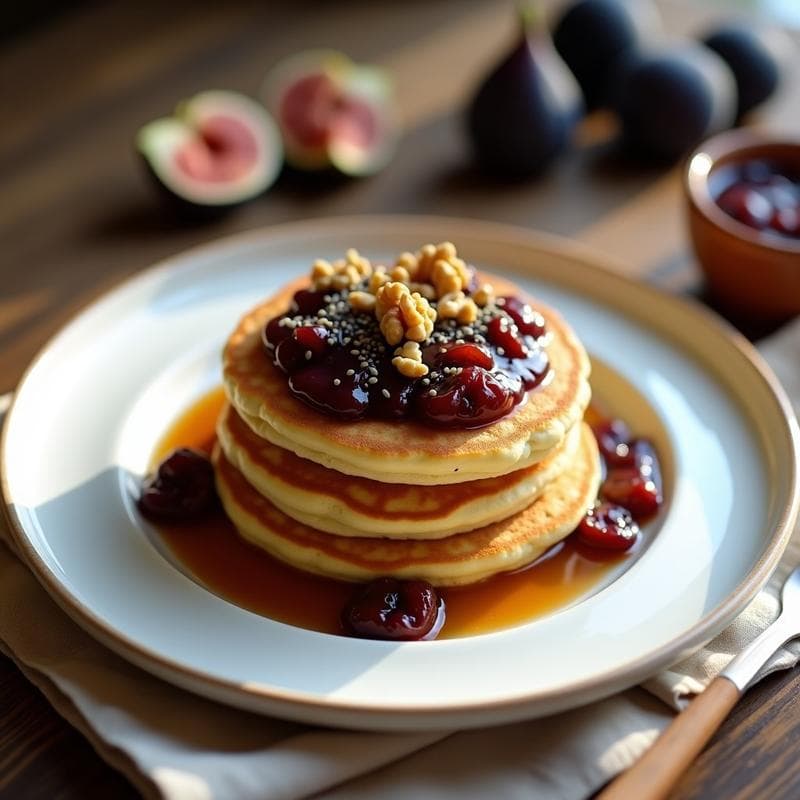 Panqueques de Harina de Lensón con Compota de Higos: Desayuno Keto y Sin Lactosa